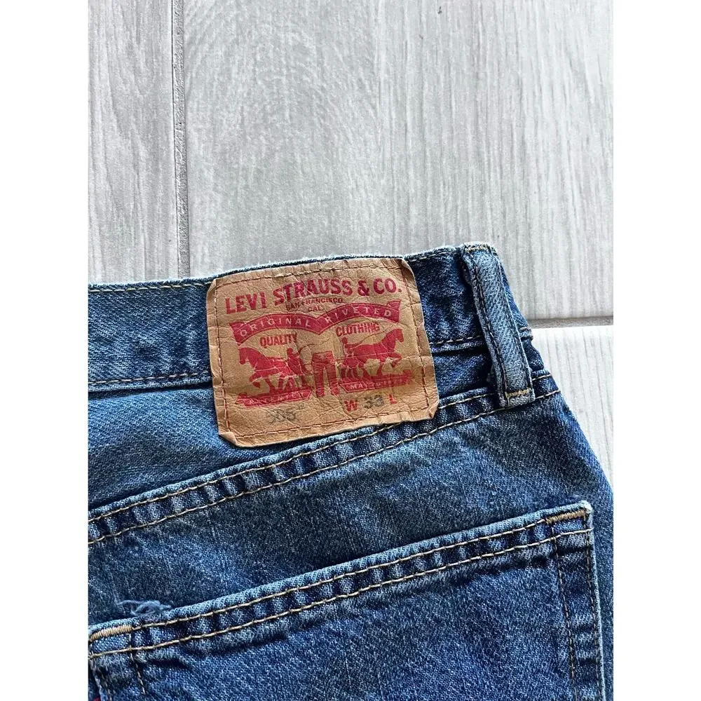 Levi's 505 Men's 36x30 Regular Fit Straight Leg Blue Denim Jeans Pants Classic